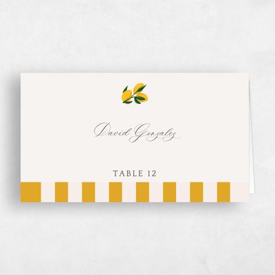 Yellow Wedding Place Card - Limone