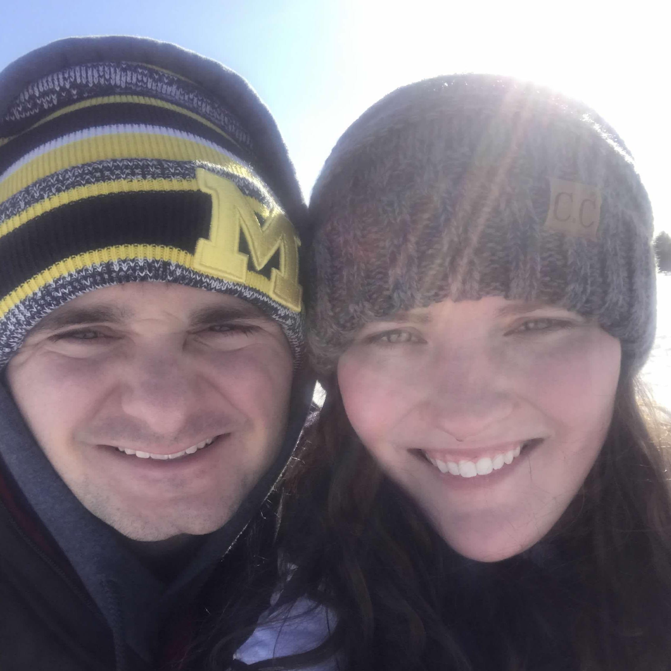 Sledding in Troy, Michigan December 2017