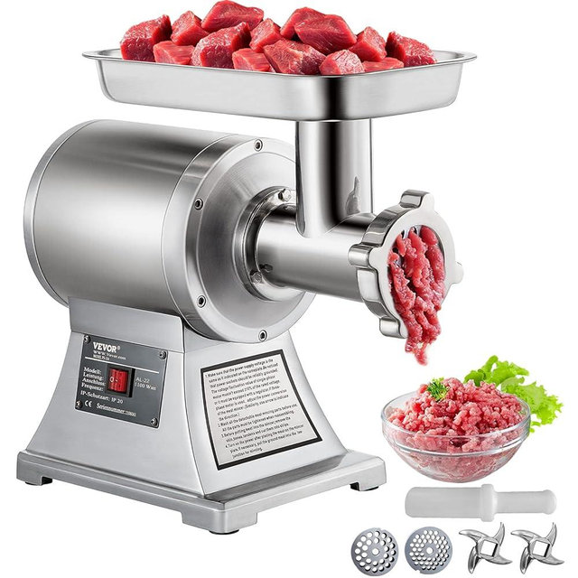 VEVOR Commercial Meat Grinder, 550LB/h 1100W Electric Meat Mincer, ETL Approved Heavy Duty Industrial Meat Mincer Machine