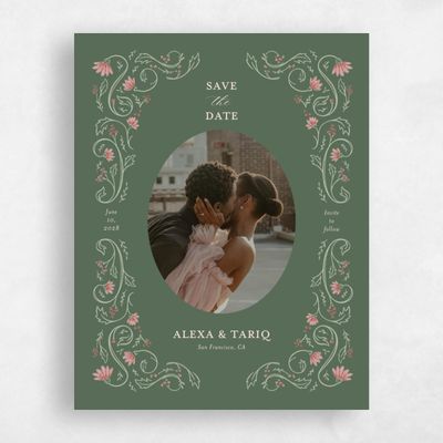 Grayed Hunter, Green Wedding Save the Date - Sabriel Photo