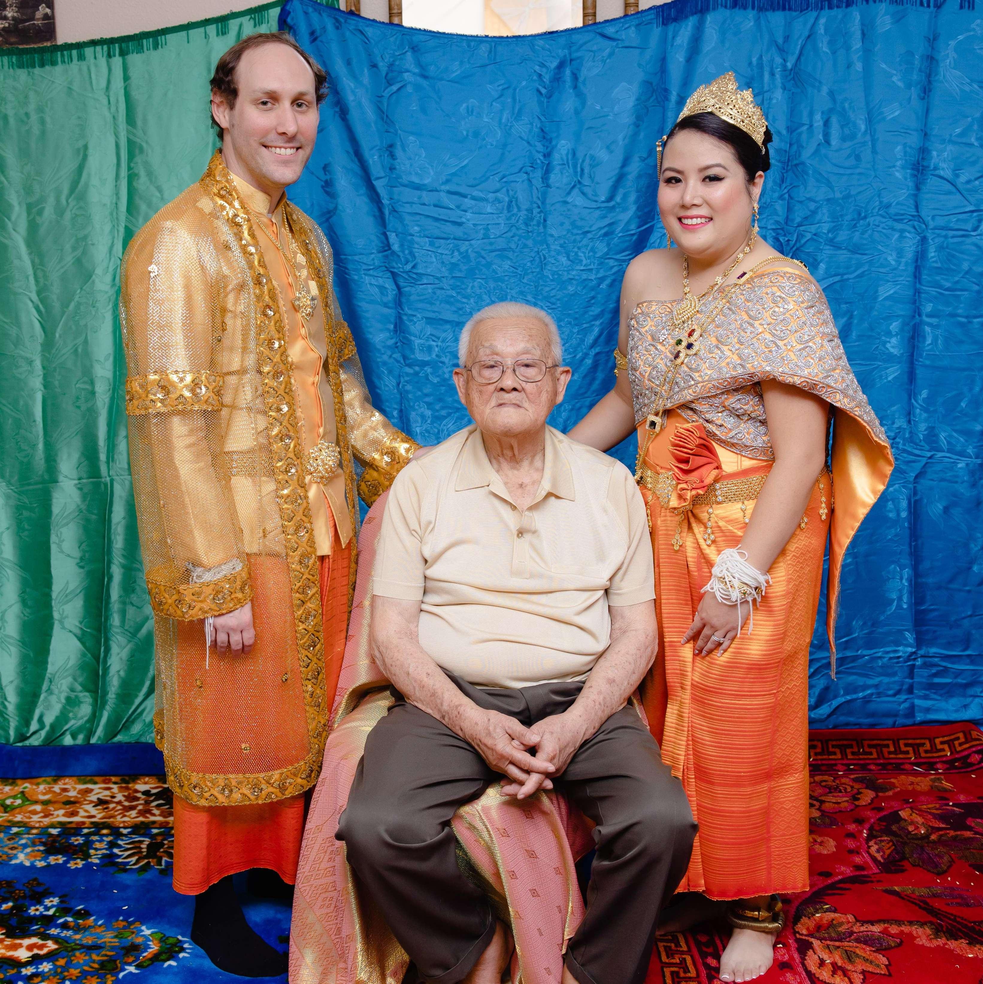 Cambodian Wedding picture with Grandpa