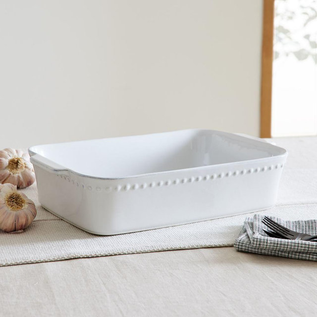 Pearl White Rectangle Baker Pearl White