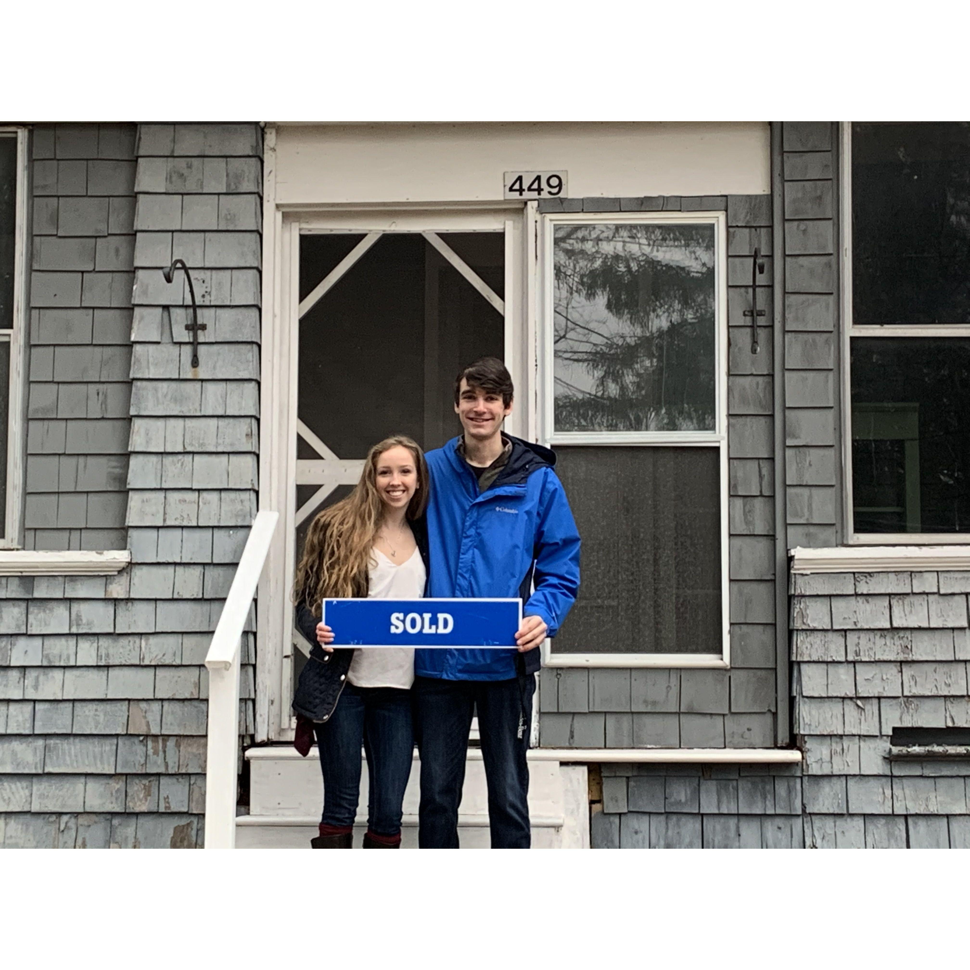 Closing day on our first home in January 2020.