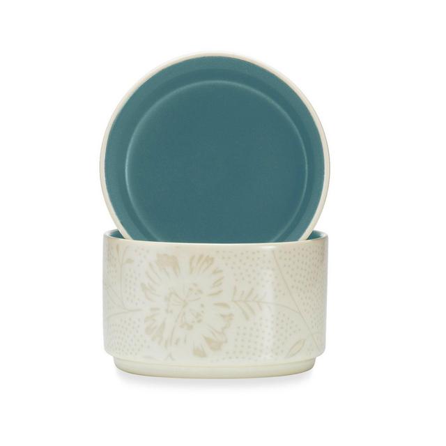 Noritake® Colorwave Bloom Stacking Bowls in Turquoise (Set of 2)
