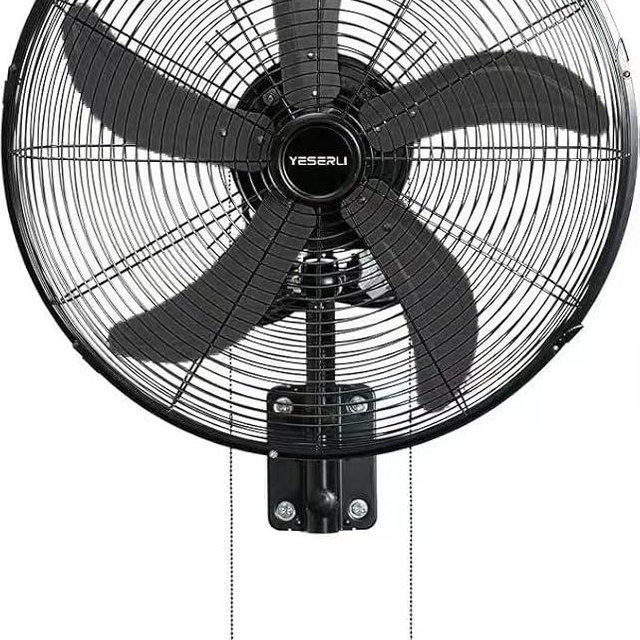 YESERLl 20 Inch Oscillating Wall Mount Fan, Wall Fan with 3 Speed Adjust,5000 CFM outdoor wall mount fan，1700RPM outdoor for Warehouse, Garage,Commercial, Workshop, Patio,Factory and Basement,Black