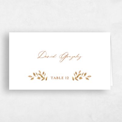Orange Winter Wedding Place Card - Blosser