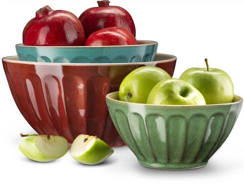 Ceramic Nesting Bowls, Set of 3