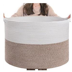 INDRESSME XXXLarge Blanket Basket for Living Room 21.7" x 21.7" x 13.8"-Storage Basket