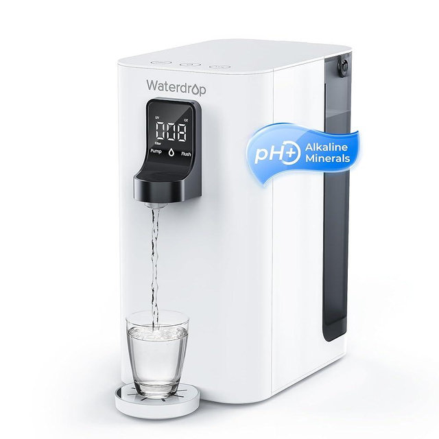 Waterdrop K19-SFK Reverse Osmosis Water Filter Countertop, Alkaline Minerals, Countertop Reverse Osmosis System, 3:1 Pure to Drain, Reduce PFAS, No Installation Required, BPA Free