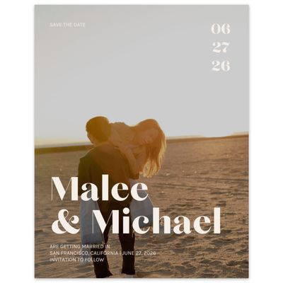 Linen, Blue Wedding Digital Save the Date - Vitale Photo