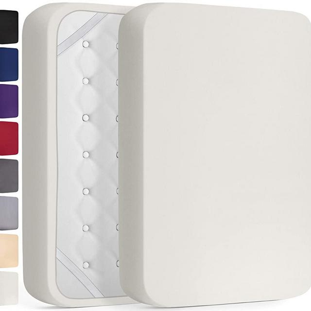 Extra Deep Pocket Fitted Sheet Deep Pocket Fitted Sheet Only - Up to 21 Inch Mattress Sheet King Size Fitted Sheet, Ivory