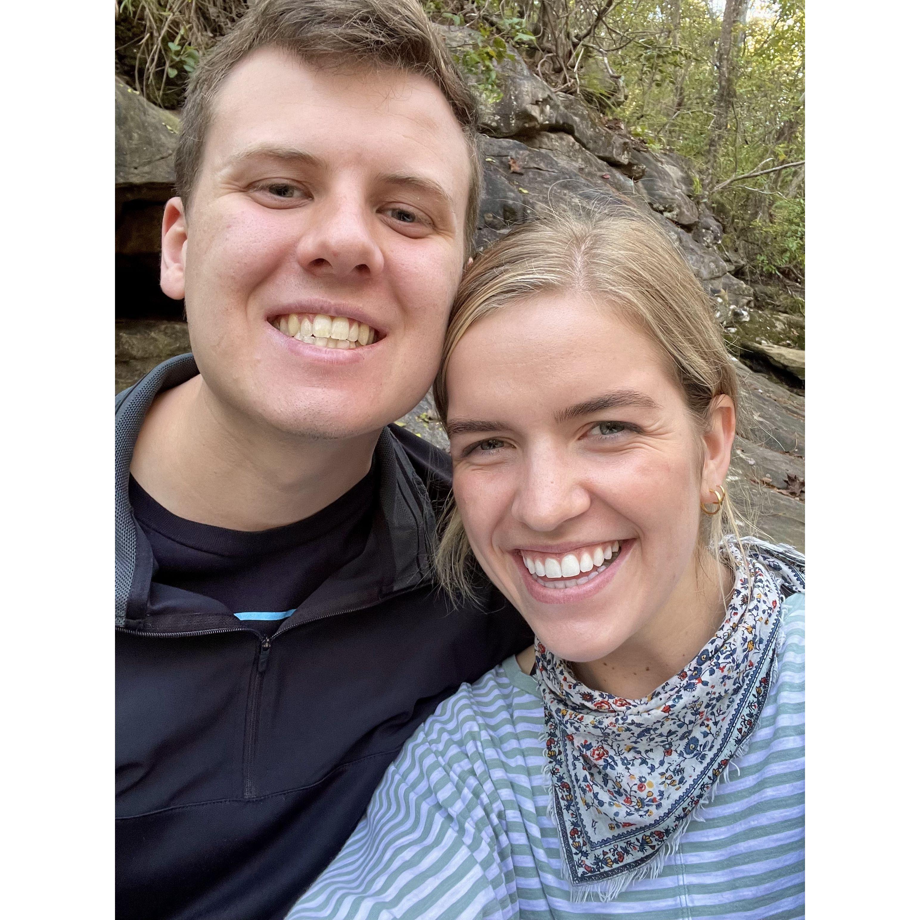 One of our first dates, hiking at Moss Rock! October 2021