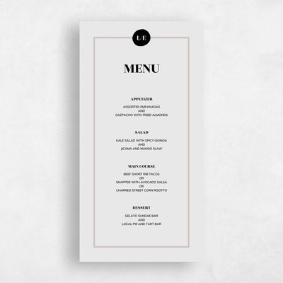 Grey Wedding Menu - Braunfels