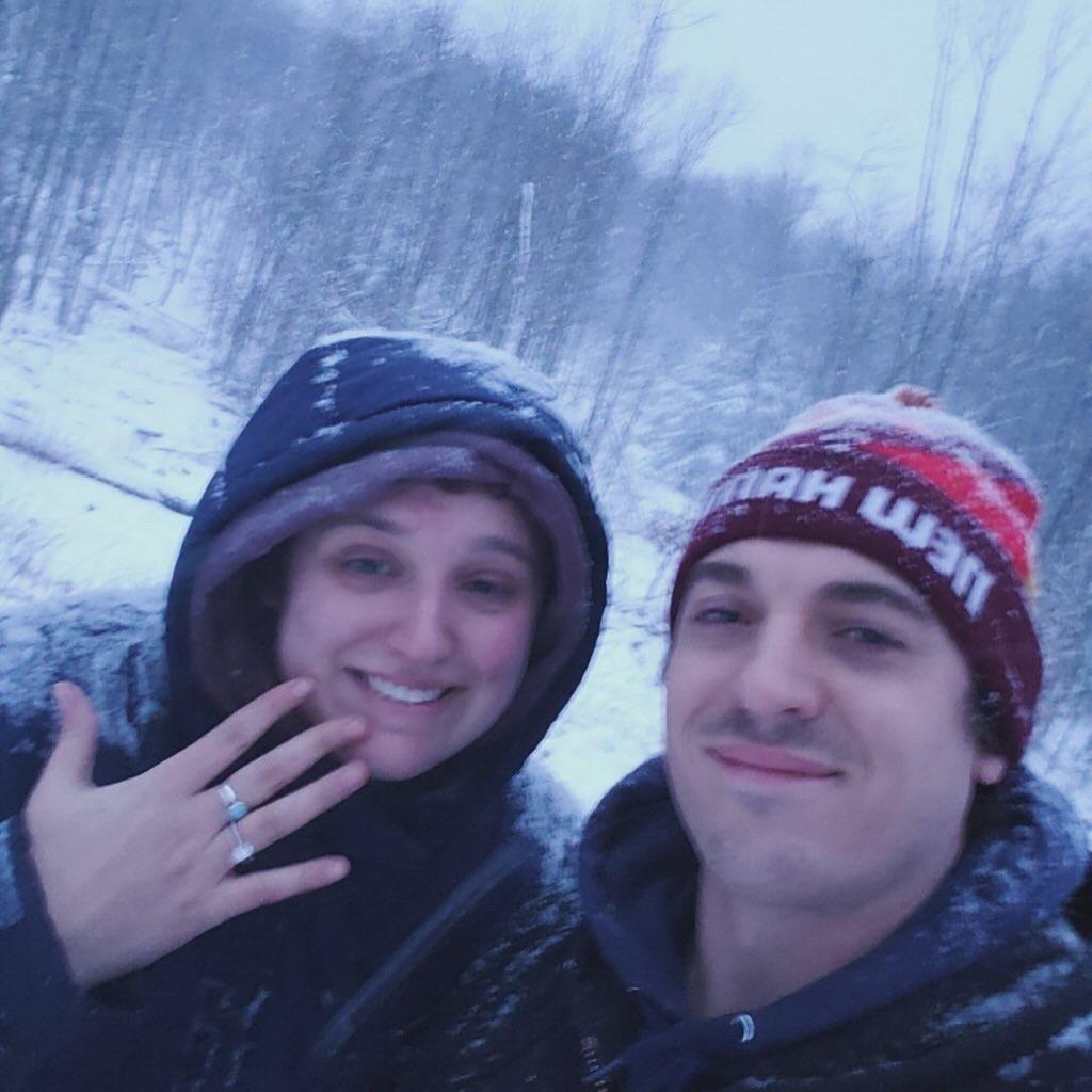Right after the proposal, in the middle of a blizzard!