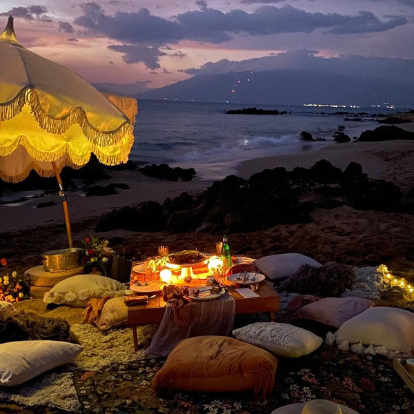 Sunset Picnic On The Beach
