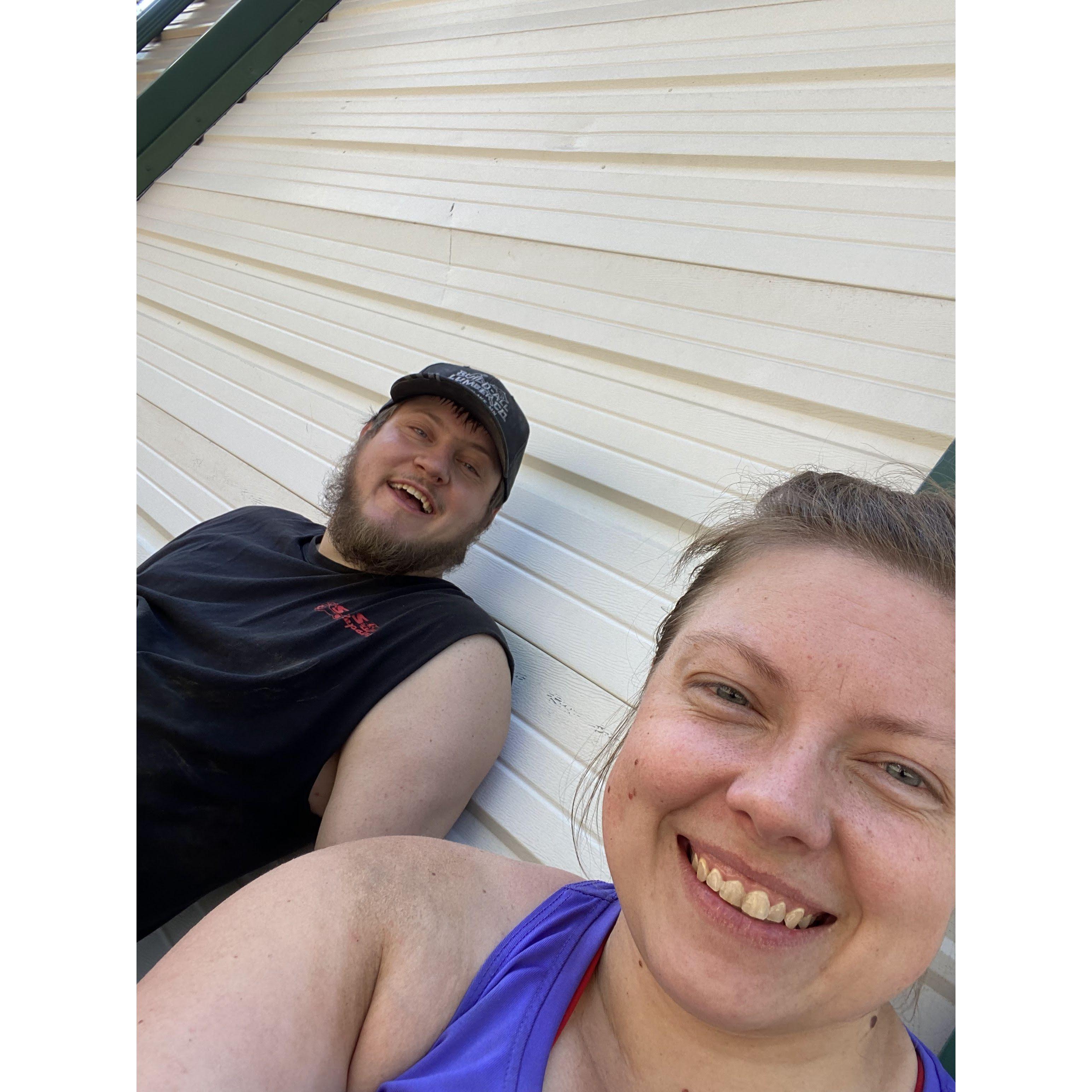 Timber Bay WorkCrew water breaks always include snacks from Anna and dad jokes from Kyle ;)