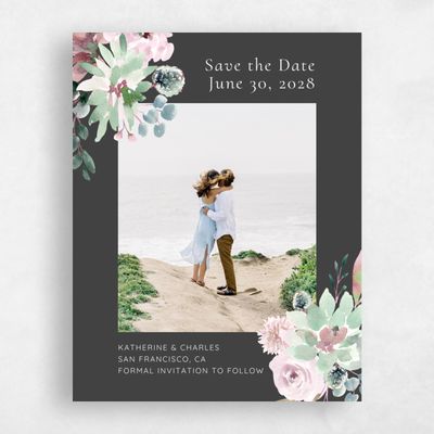 Charcoal, Black Wedding Save the Date - Cricket Classic