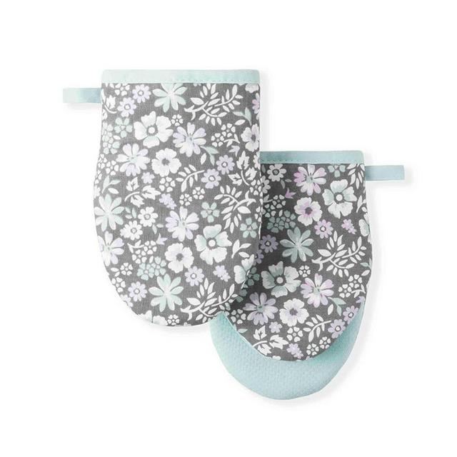 MARTHA STEWART Printed Mini Oven Mitt Set, 5.5"x8", Ditsy Floral