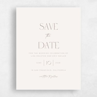 Light Oatmeal, Beige Wedding Save the Date - Papyrus Portrait