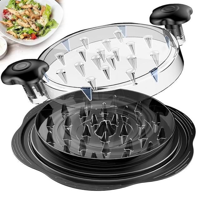 Chicken Shredder Large Chicken Breast Shredder Tool Twist with Brush&Fork, Visible Meat Shredder Machine, Strong Anti-Slip Strip, Ergonomic Handle, BPA Free, Suitable for Fish Pork Beef Chicken
