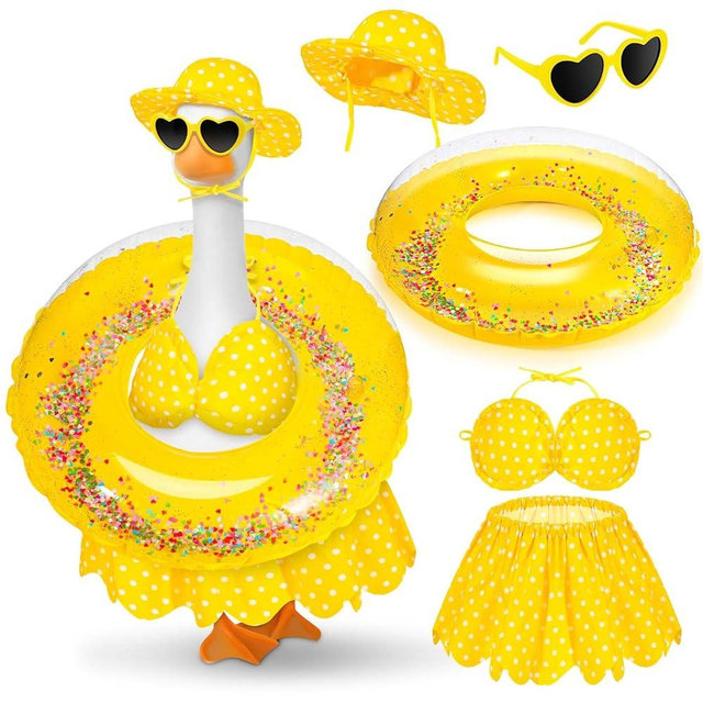 JcHrmers Hawaiian Goose Outfit Summer Porch Goose Outfits Bikini Goose Clothes Cute Goose Costume for Outdoor Garden Yard Decor