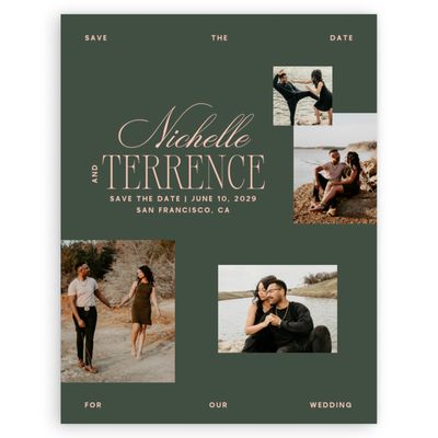 Evergreen Wedding Digital Save the Date - Solange Multiphoto