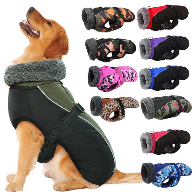 IECOii Extra Warm Dog Coat - Reflective, Adjustable Winter Jacket with Buckle & Fleece Turtleneck for Small to Extra Large Dogs