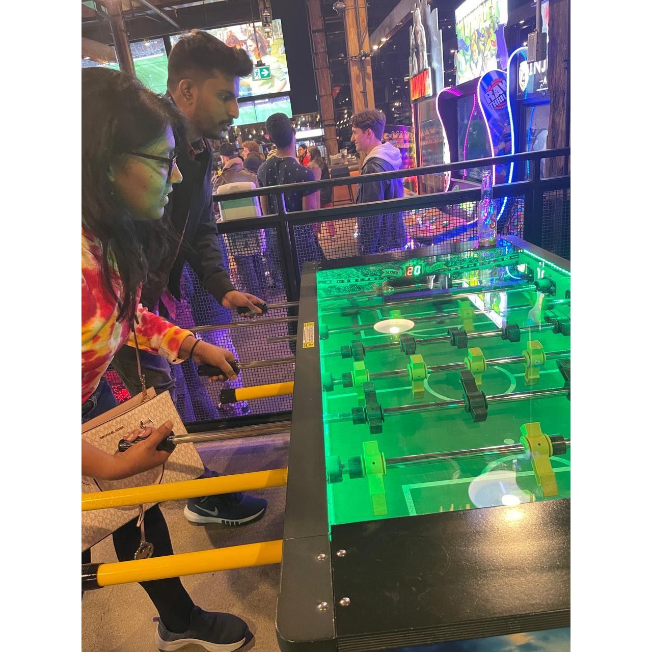To our never-ending Foosball battles, where it all began! :D