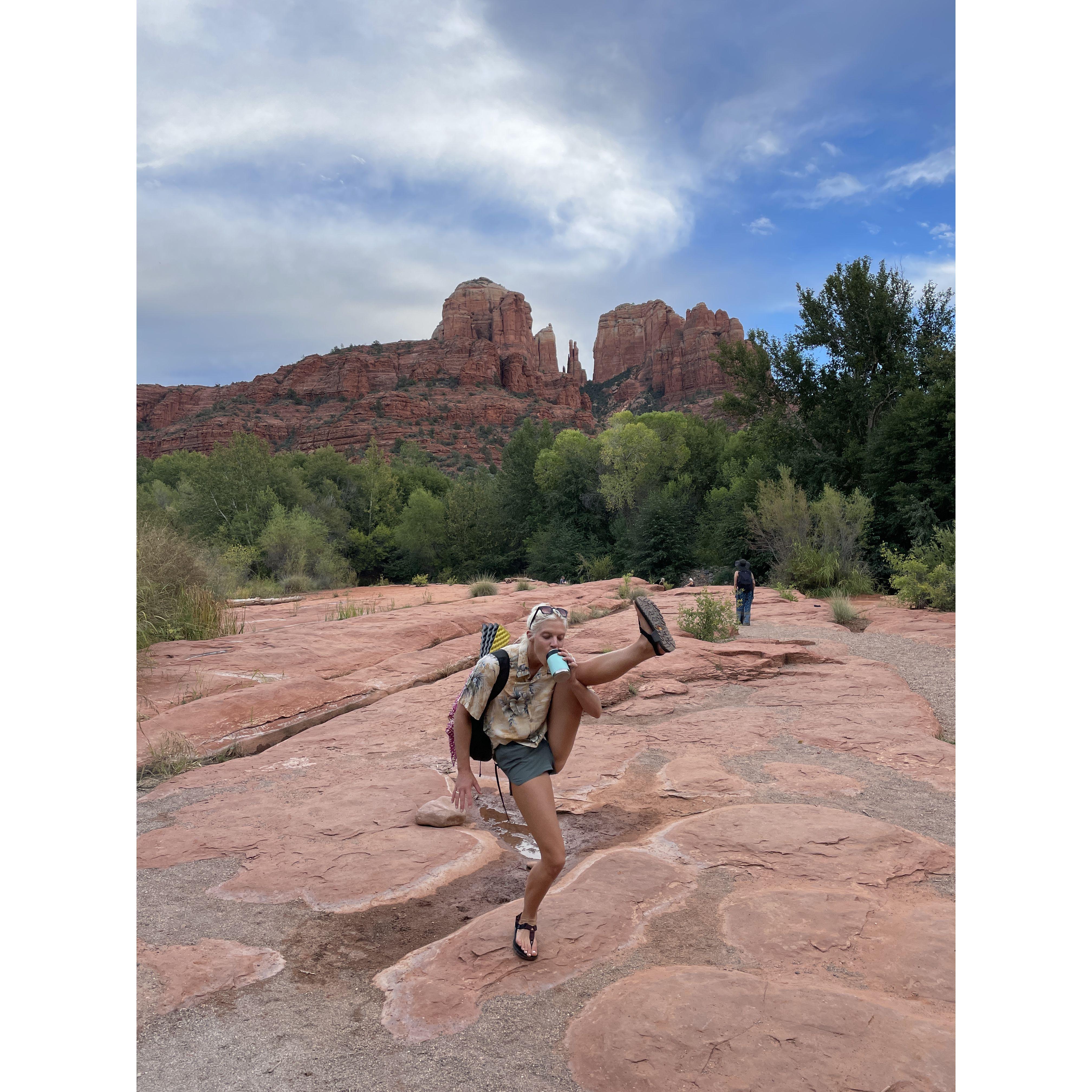 Hiking 101: make sure to stretch and hydrate!