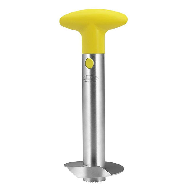 Pineapple Corer, [Upgraded, Reinforced, Thicker Blade] Newness Premium Pineapple Corer Remover, Stainless Steel Pineapple Core Remover Kitchen Tool with Sharp Blade for Diced Fruit Rings, Yellow