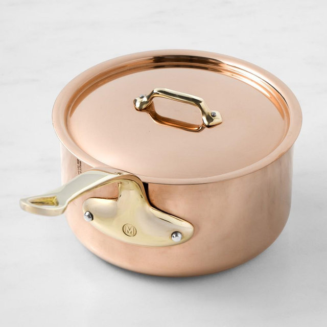 Mauviel M'250 Copper B Saucepan, 3 1/2-Qt.