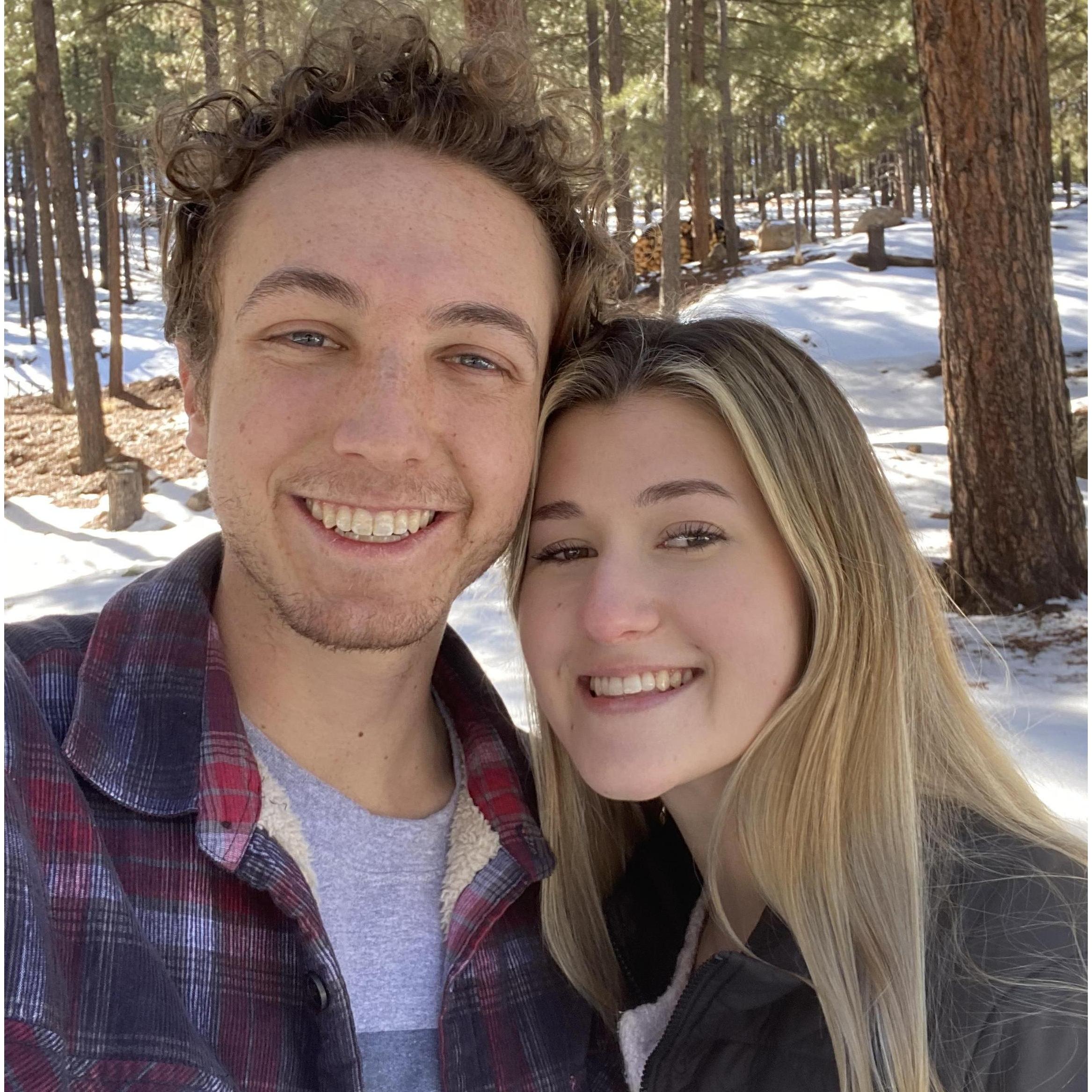 Before we were even official, at Uncle Karl's cabin in Flagstaff.