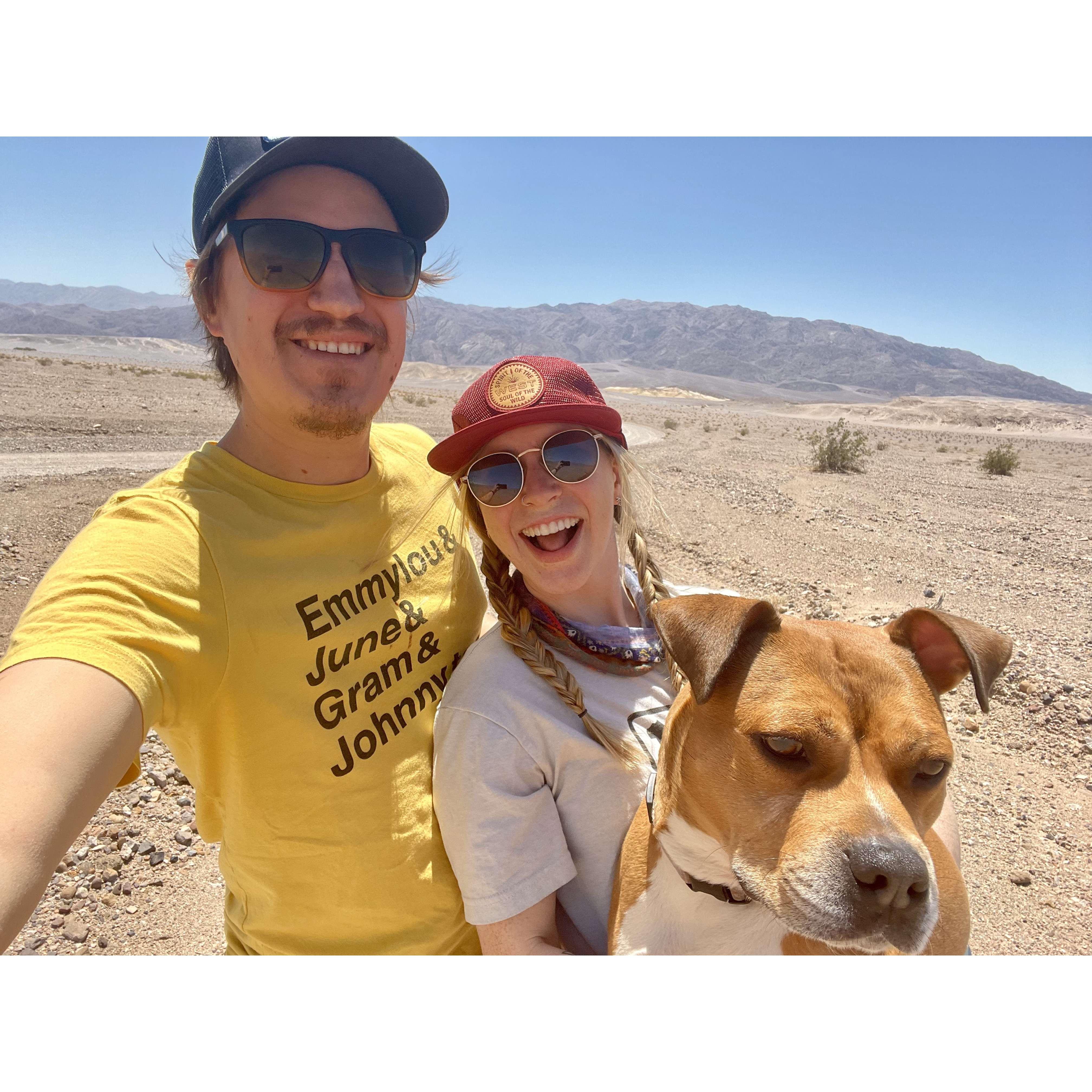 After a night in Vegas we drove through Death Valley National Park. We had to hold Benson so her paws didn't burn and prayed that our van wouldn't break down from the heat. 