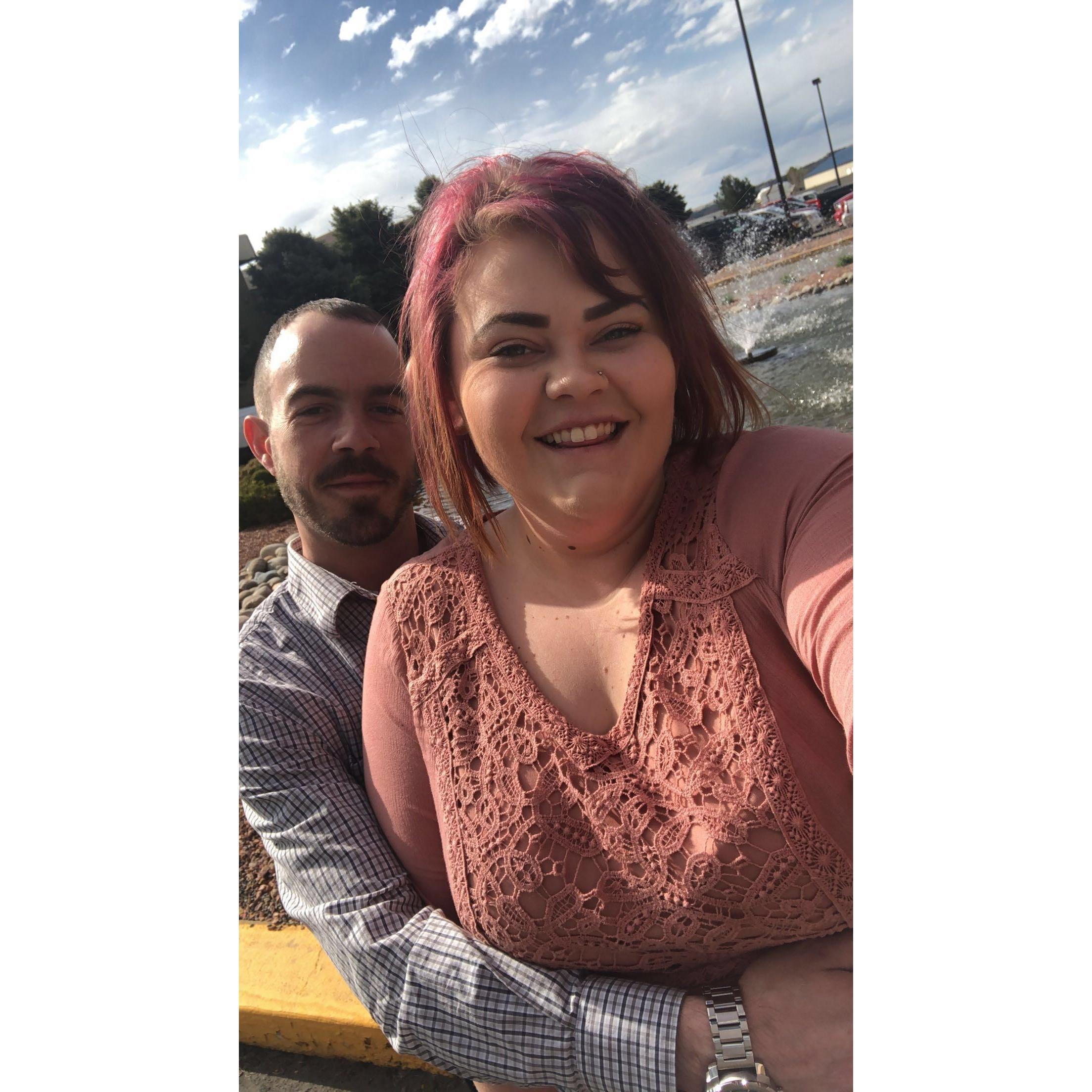 At our first wedding together as a couple