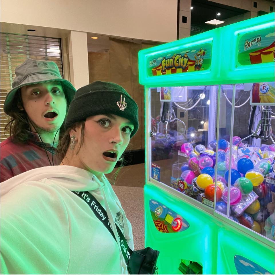 Goofing around at the mall