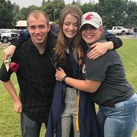 Bruce, Emma, and Rachael; When Em graduated high school! (2019).