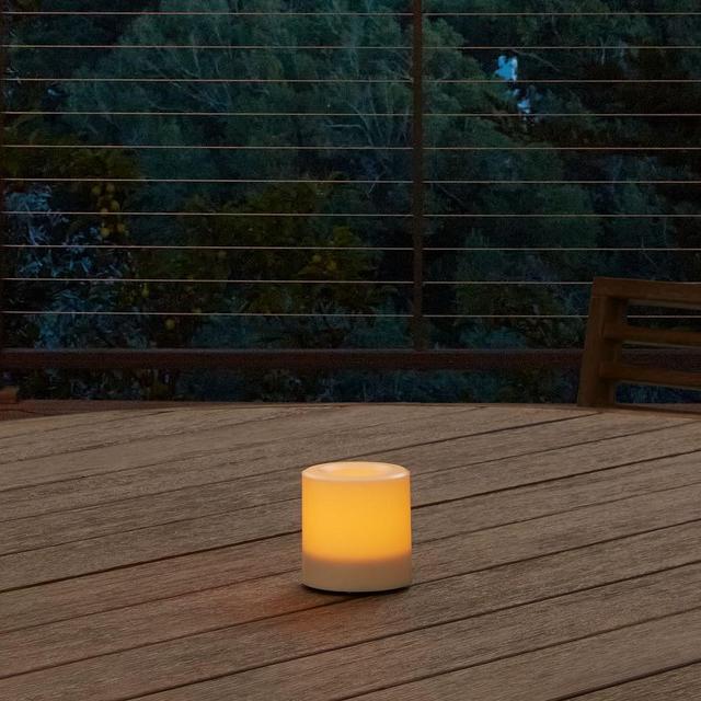 Outdoor Flicker Flameless Remote Pillar Candle, 3x3, Set of 2