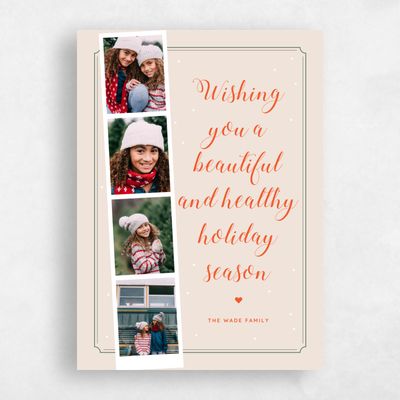 Light Peach, Beige Holiday Card - Roan