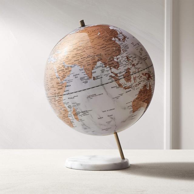 CB2 White Marble Globe