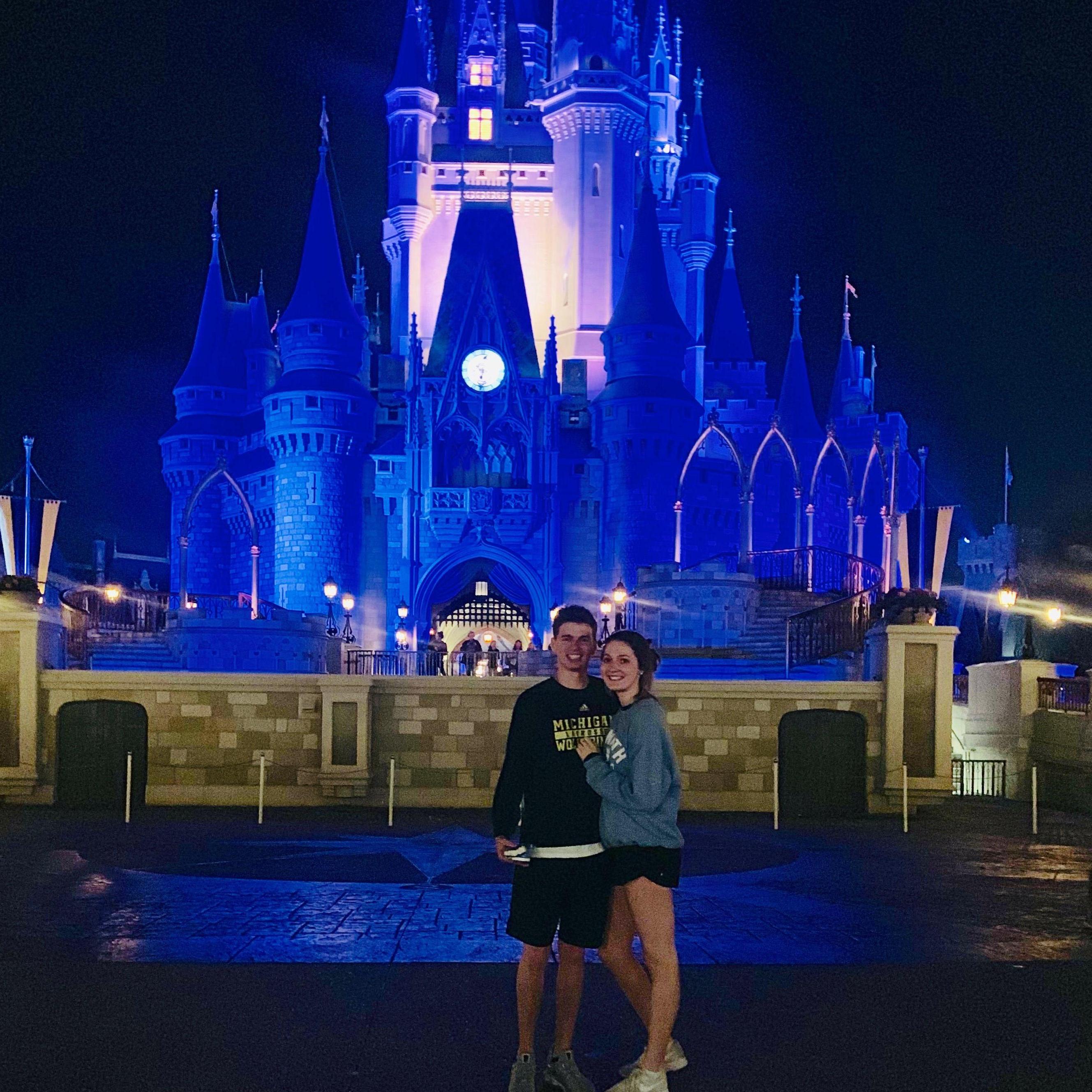 this was taken in front of the castle at disney world, 2019