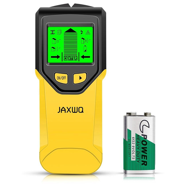 Stud Finder Wall Scanner - 5 in 1 Stud Finder Tool w/Microprocessor Chip and HD LCD Display, Stud Detector Beam Finders for the Center and Edge of Wood AC Wire Metal Studs Joist Pipe (‎Pollen)