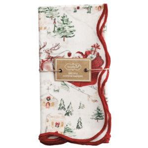 Christmas Scalloped Napkin Set