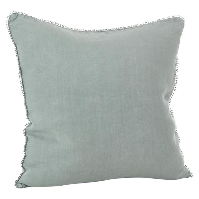 Gray Pompom Design Throw Pillow (20")- Saro Lifestyle