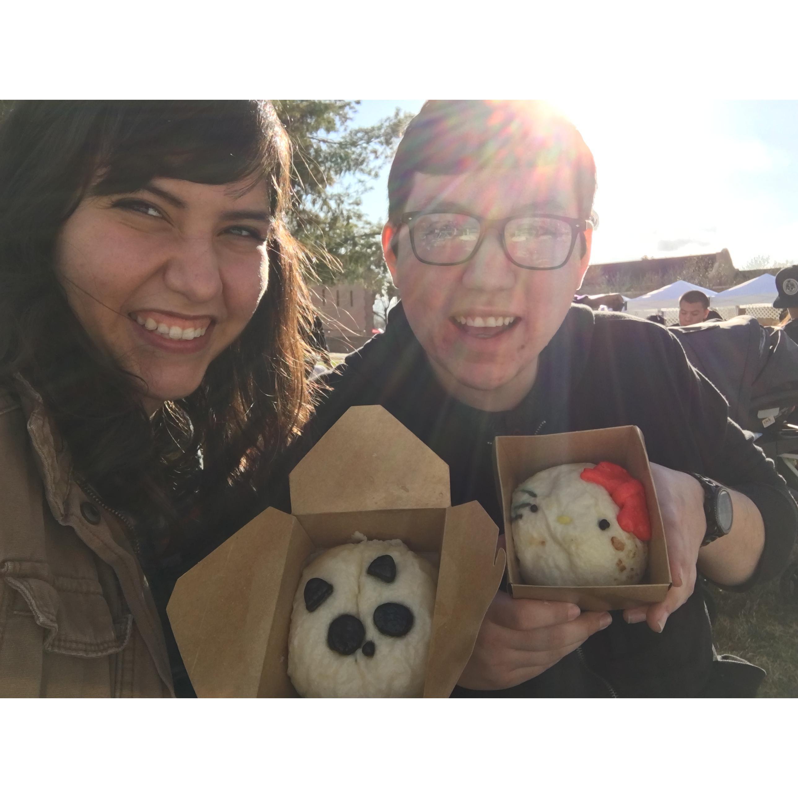Yearly tradition: The Japanese Festival. He wouldn't let me have the Hello Kitty bun.