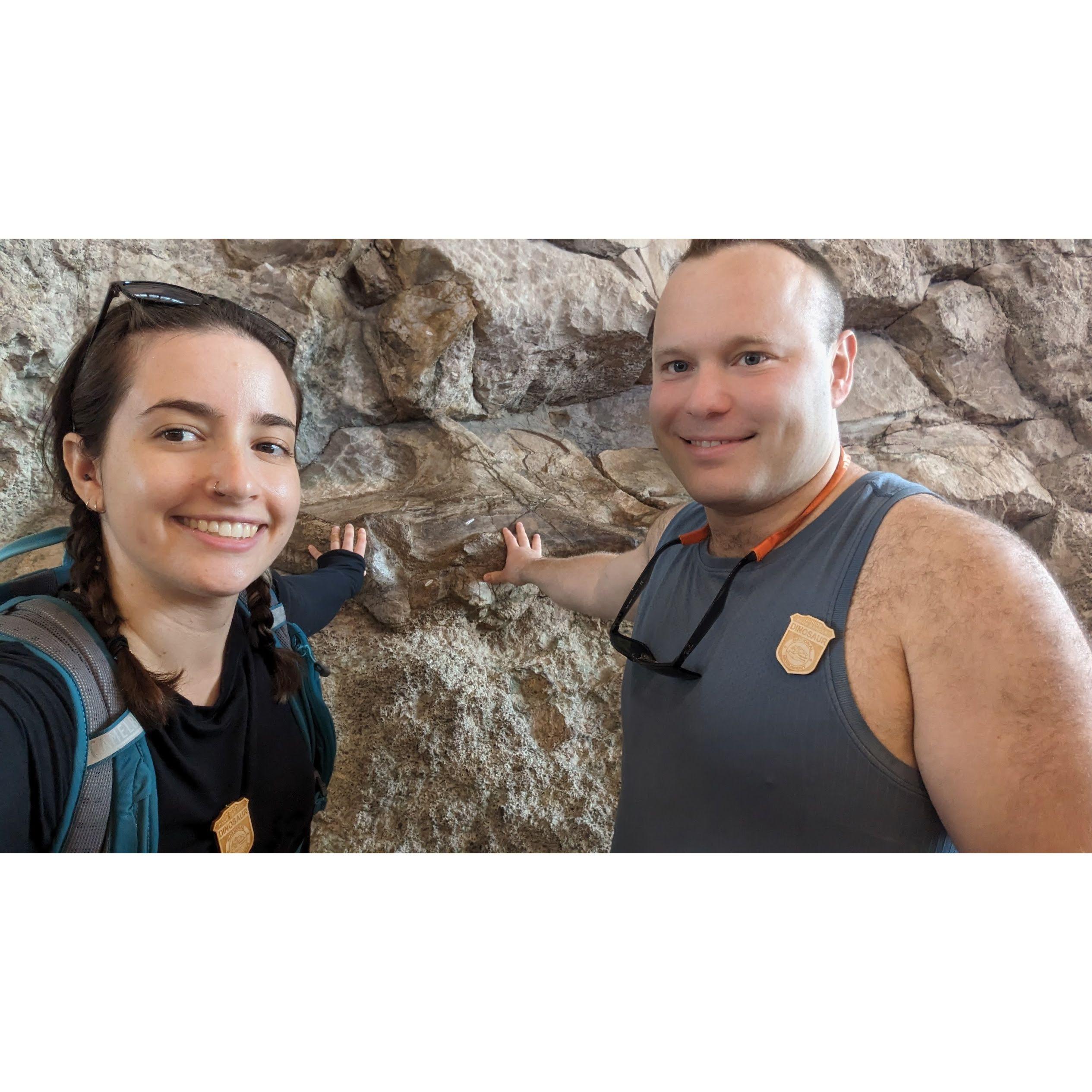 t o u c h i n g dinosaur fossils at Dinosaur National Monument (Utah, 2024)