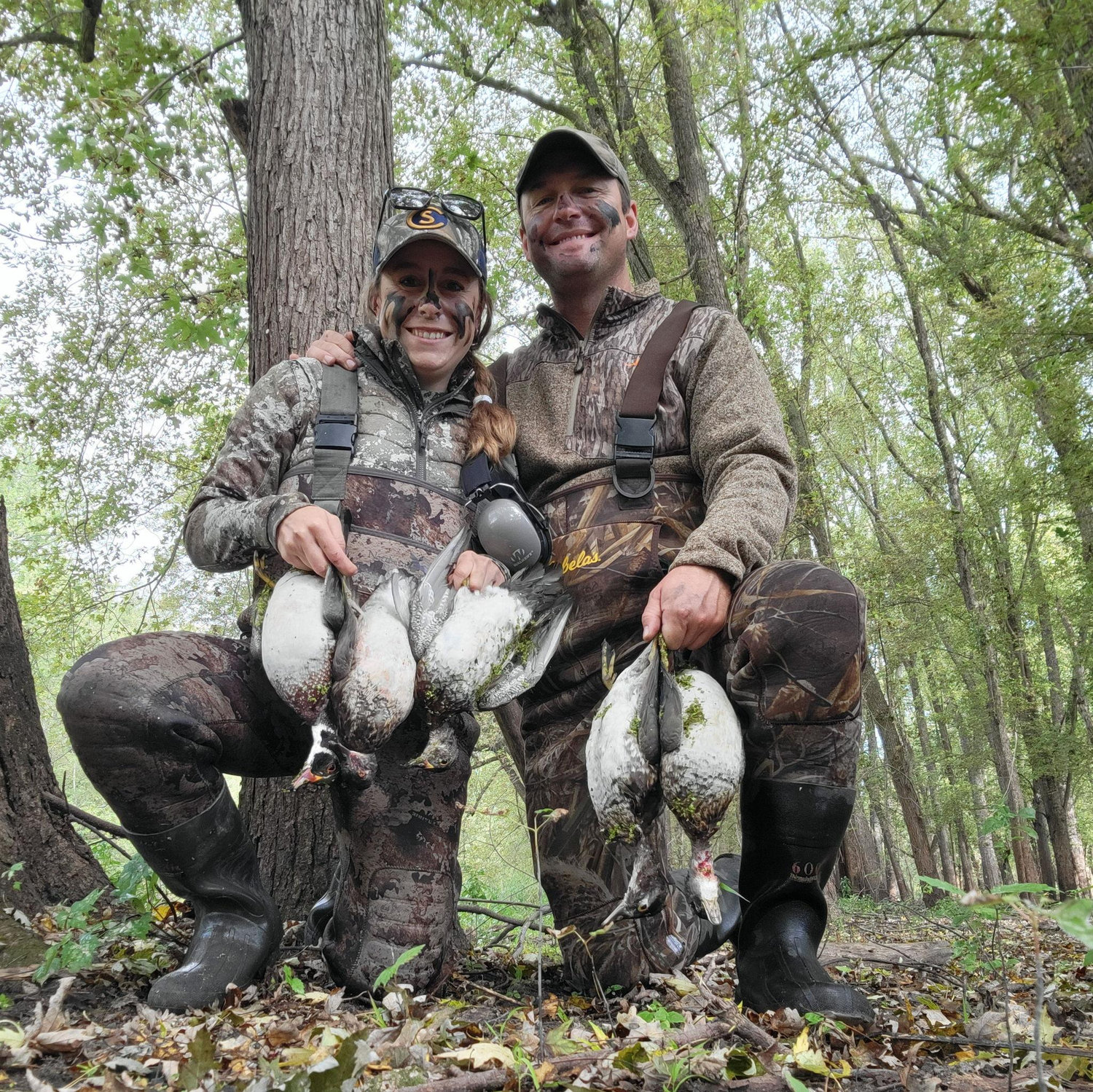 First season duck hunting.  Notice who has more ducks......