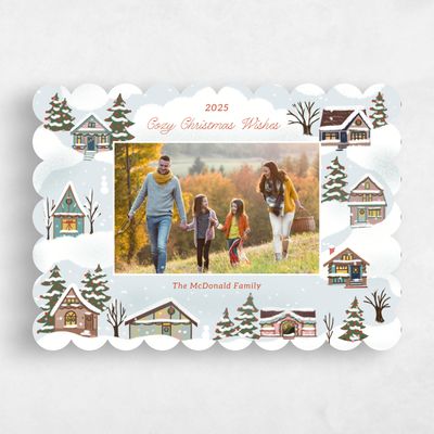Blue Scalloped Holiday Card - Hampshire