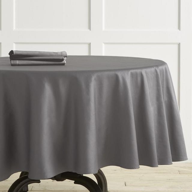 Hotel Tablecloth, 90" Round, Charcoal