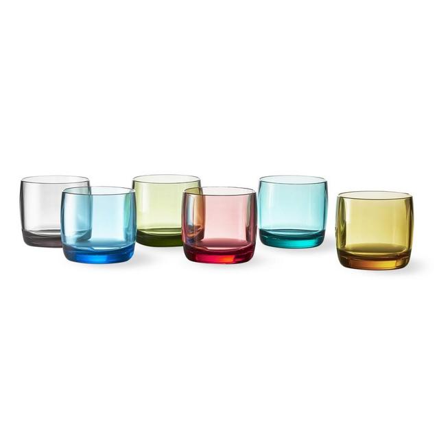 DuraClear® Tritan Double Old-Fashioned Glasses, Multicolored, Set of 6