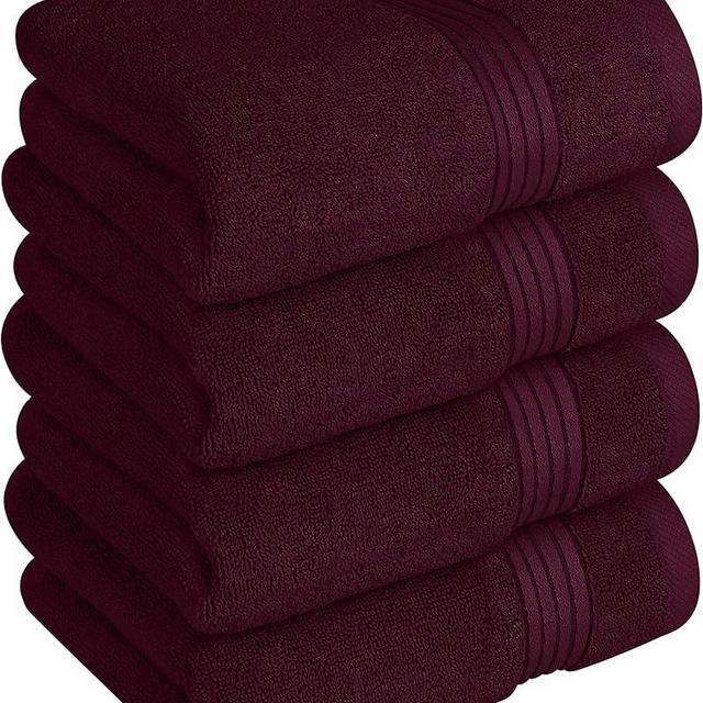 Utopia Towels - Hand Towel Set - Premium 100% Ring Spun Cotton - Quick Dry, Highly Absorbent, Soft Feel Towels, Perfect for Daily Use (Pack of 4) (16 x 28, Burgundy)